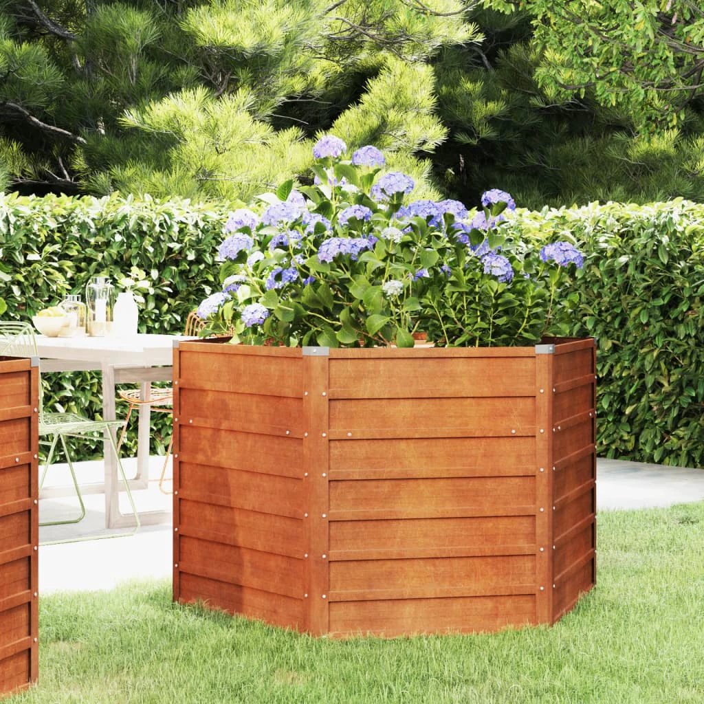 vidaXL vidaXL Garden Raised Bed Rusty 129x129x45 cm Corten Steel - Raised Beds
