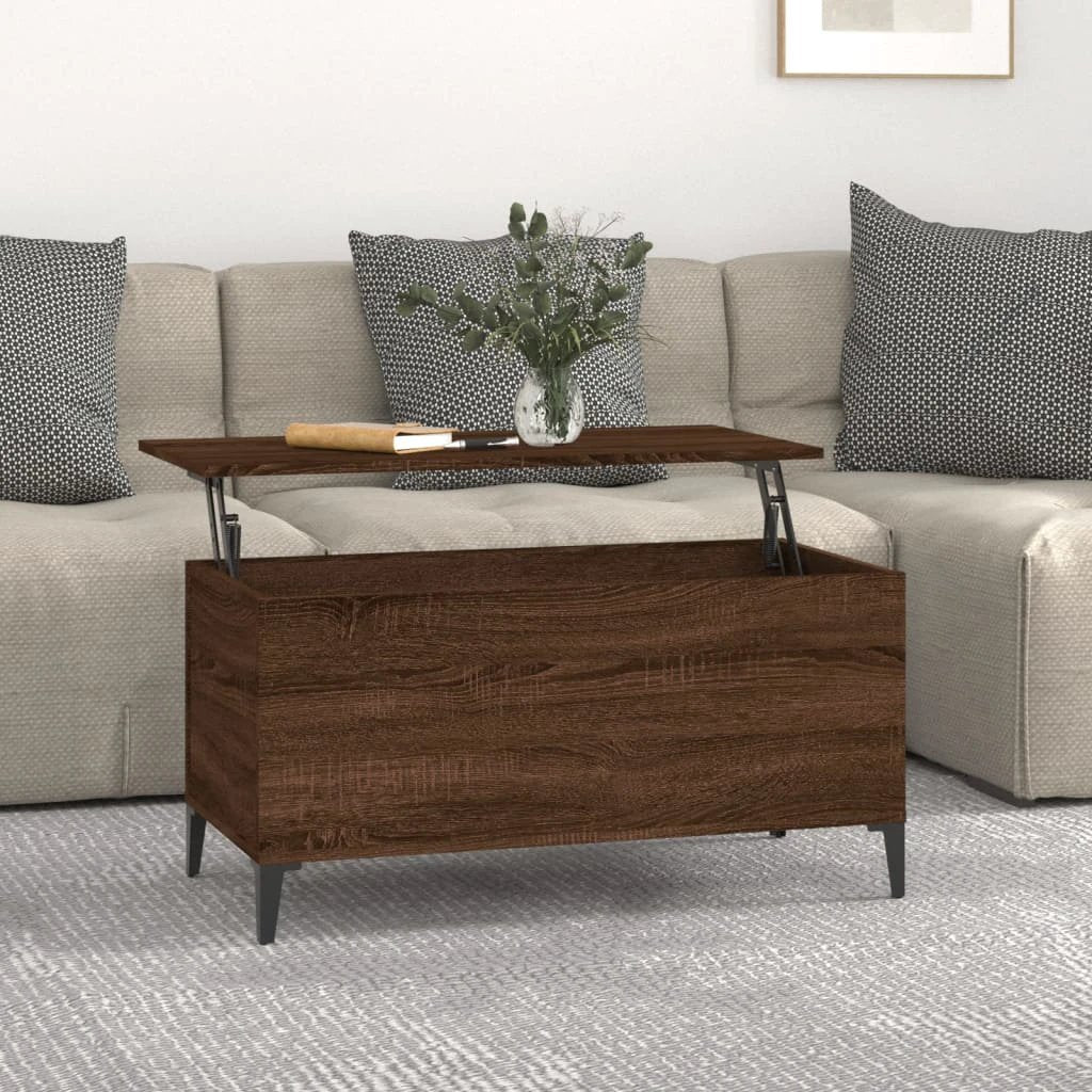 vidaXL Lift Top Coffee Table White 60x44.5x45 cm Engineered Wood With Storage For Living Rooms by vidaXL