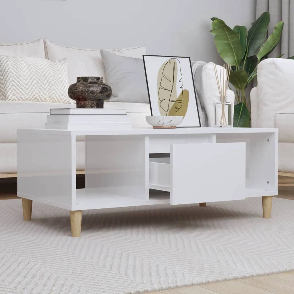 vidaXL VidaXL Coffee Table 90x50x36.5 cm Engineered Wood With Storage For Modern Living Room - Coffee Table