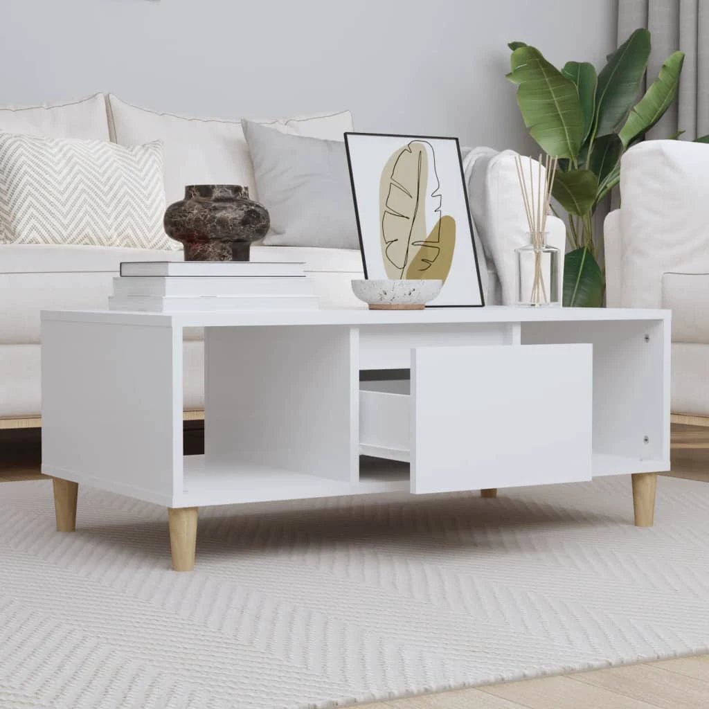 vidaXL VidaXL Coffee Table 90x50x36.5 cm Engineered Wood With Storage For Modern Living Room - Coffee Table