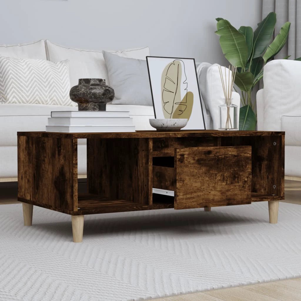 VidaXL Coffee Table 90x50x36.5 cm Engineered Wood With Storage For Modern Living Room by vidaXL