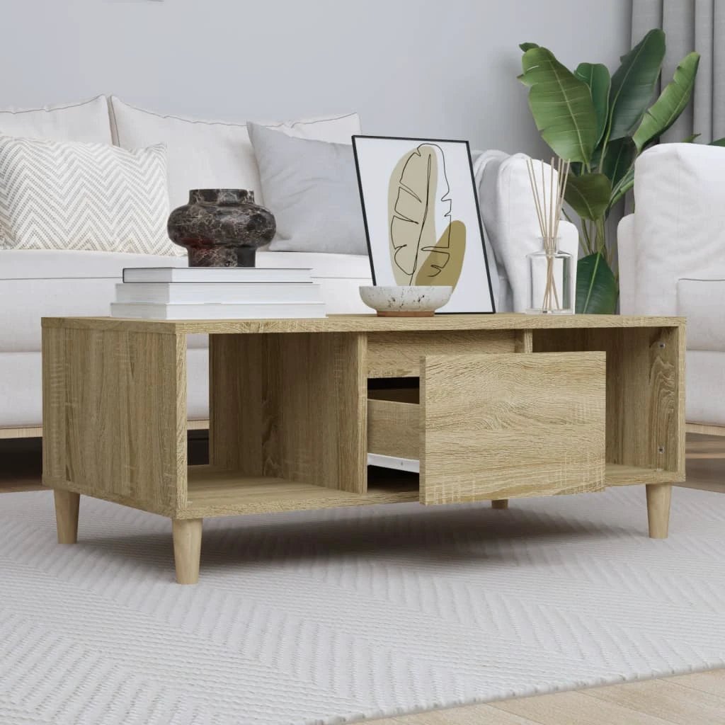 VidaXL Coffee Table 90x50x36.5 cm Engineered Wood With Storage For Modern Living Room by vidaXL