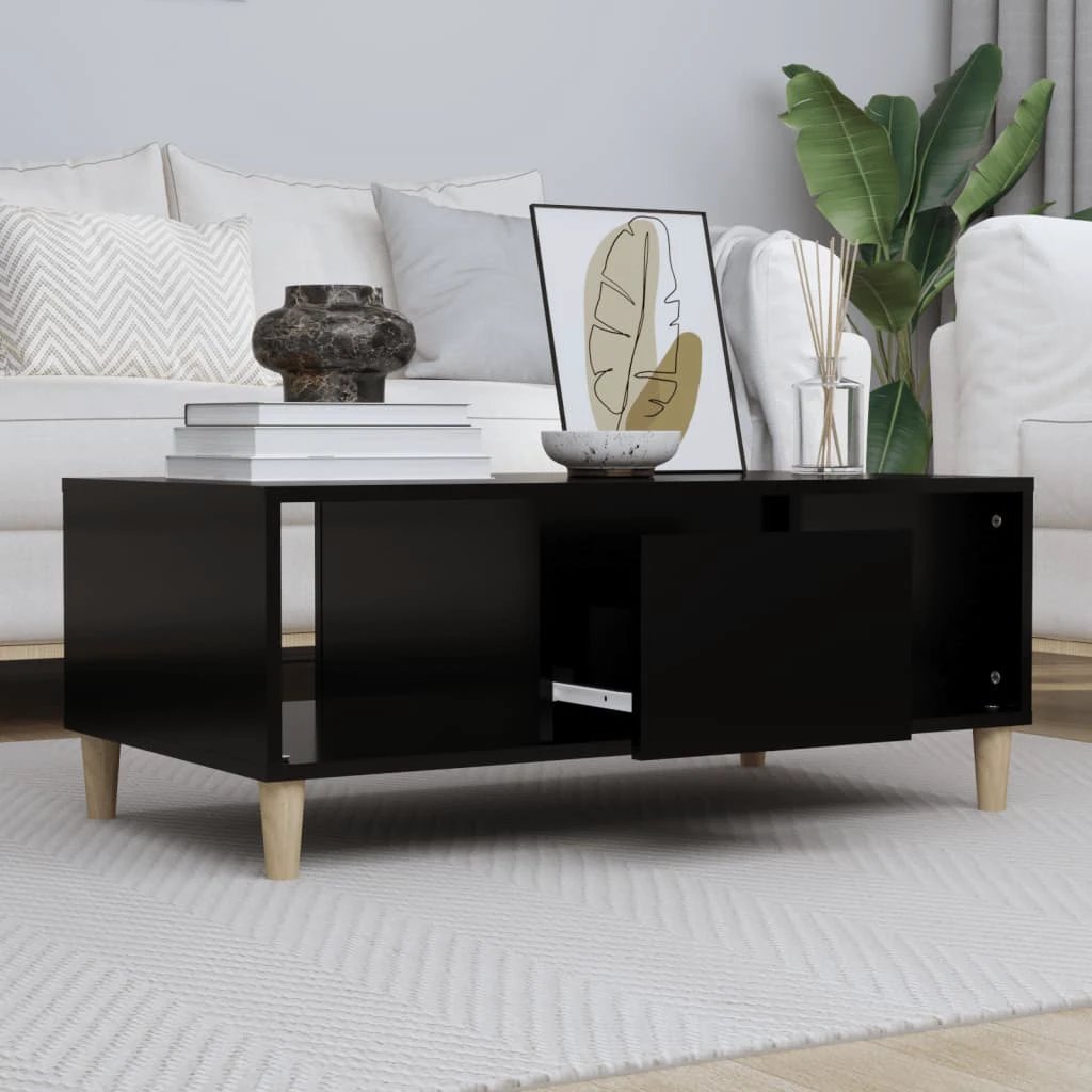 VidaXL Coffee Table 90x50x36.5 cm Engineered Wood With Storage For Modern Living Room by vidaXL