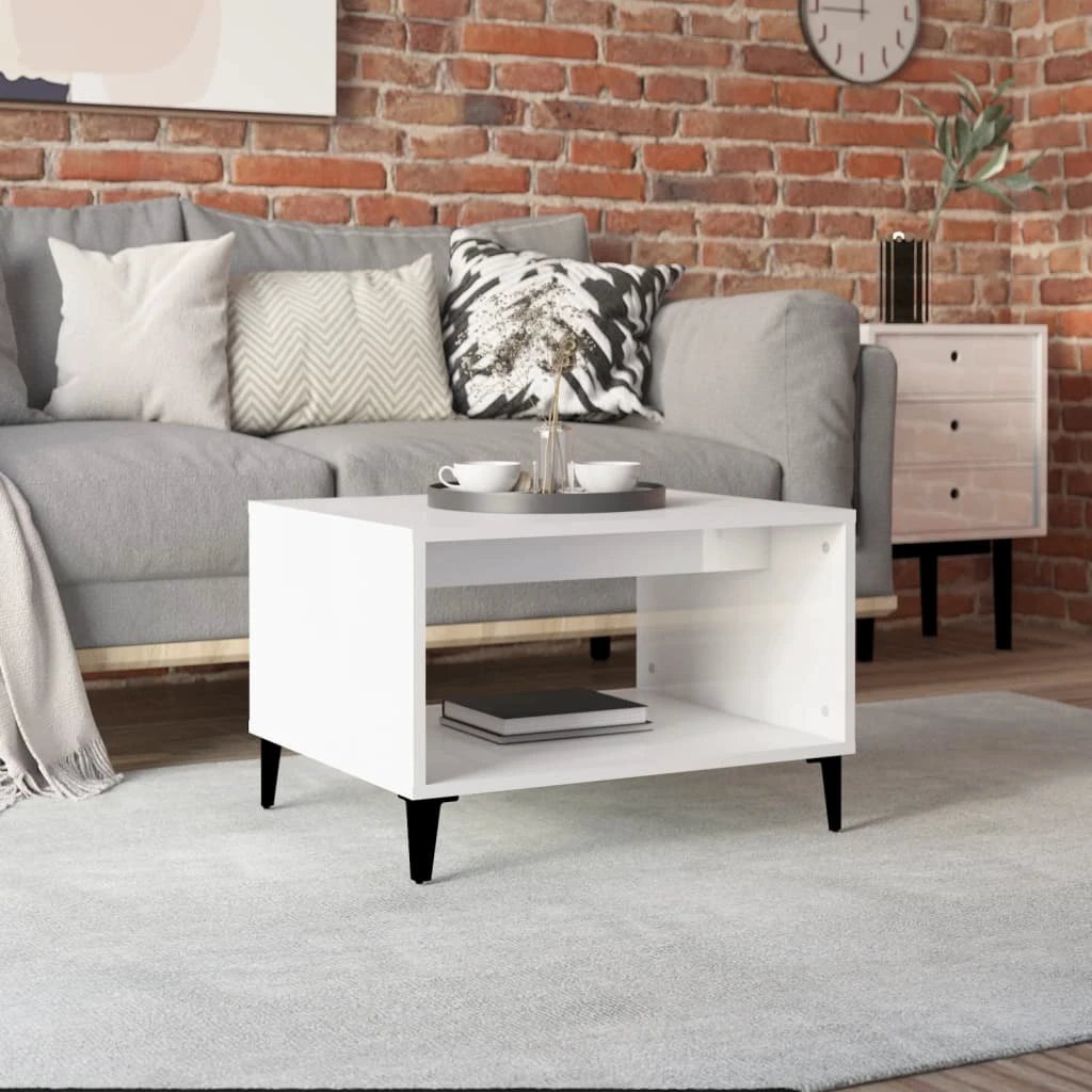 vidaXL VidaXL Coffee Table 60x50x40 Cm Smoked Oak Finish Engineered Wood For Modern Living Rooms - Coffee Table