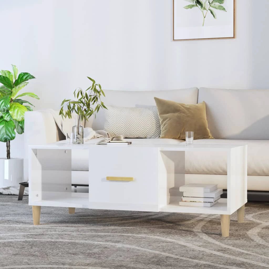 vidaXL VidaXL Premium Coffee Table 102x50x40 cm Smoked Oak Engineered Wood for Living Room - Coffee Table