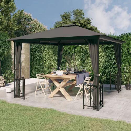 vidaXL Gazebo with Sidewalls 3x3 m Water-Resistant Polyester Roof for Outdoor Gatherings by vidaXL