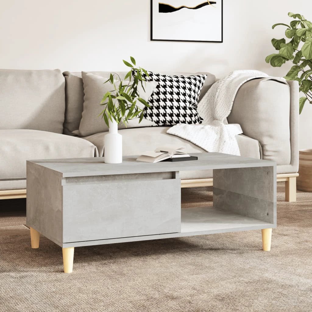 vidaXL Coffee Table 90x50x36.5 cm Engineered Wood With Drawer And Open Shelf For Modern Living Rooms by vidaXL
