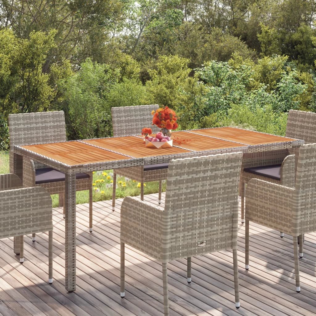 vidaXL Garden Table with Glass Top Black 150x90x75 cm Poly Rattan by vidaXL