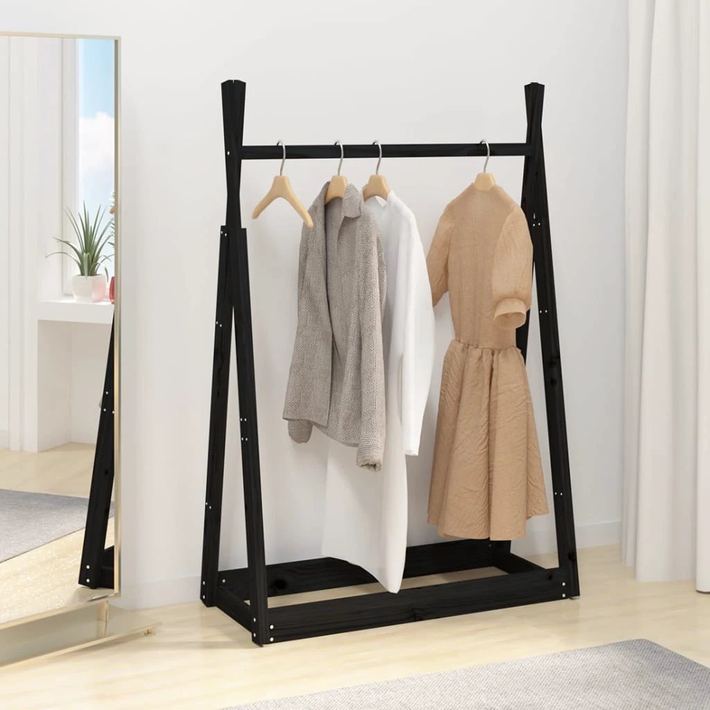VidaXL Clothes Rack 100x45x150 Cm Solid Pine Wood Sturdy Frame For Closet Organization by vidaXL