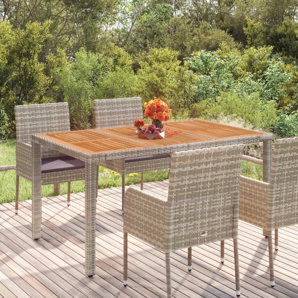 vidaXL Garden Table with Glass Top Black 150x90x75 cm Poly Rattan by vidaXL