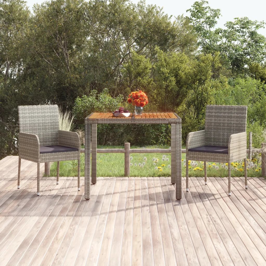vidaXL Garden Table with Glass Top Black 150x90x75 cm Poly Rattan by vidaXL