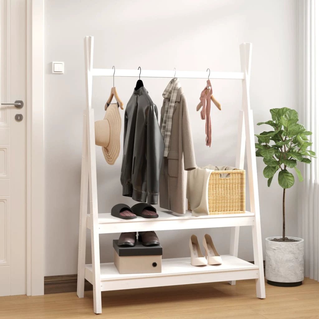 vidaXL VidaXL Clothes Rack 100x45.5x150 cm Solid Pine Home - Wardrobe