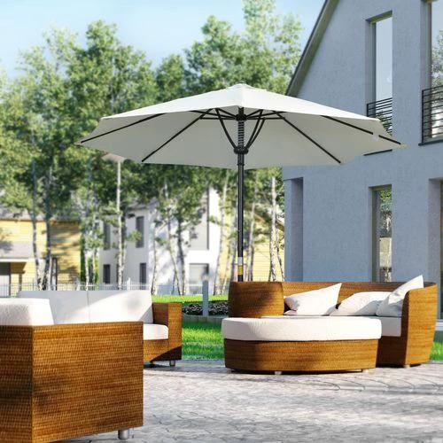 Outsunny Outdoor Market Table Parasol Umbrella Sun Shade with 8 Ribs, Cream by Outsunny