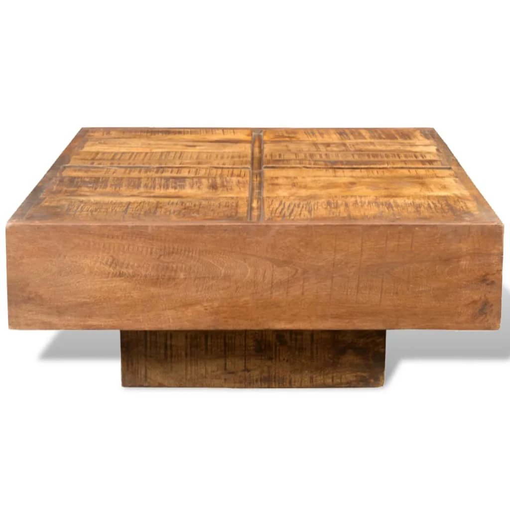 Solid Mango Wood Coffee Table Square Retro Home by vidaXL