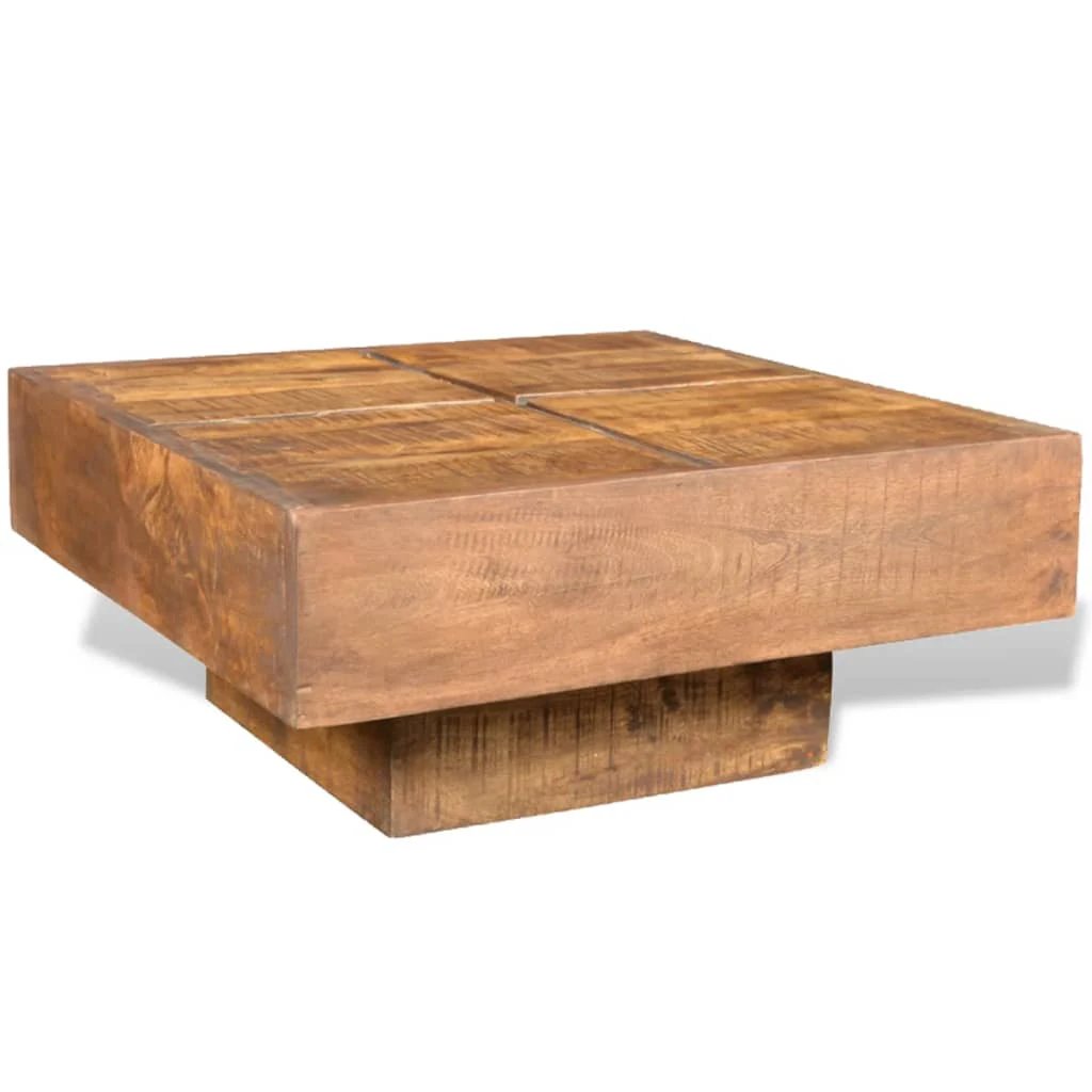 Solid Mango Wood Coffee Table Square Retro Home by vidaXL