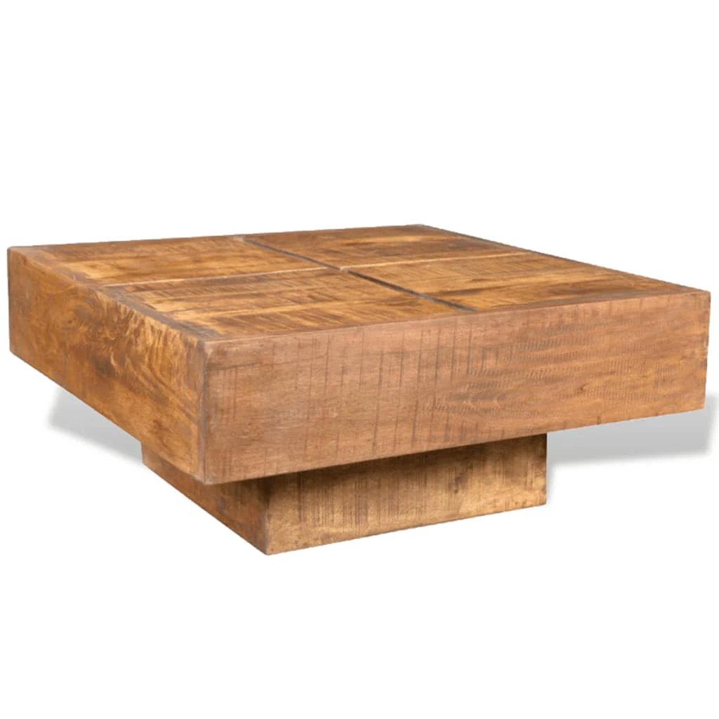 Solid Mango Wood Coffee Table Square Retro Home by vidaXL