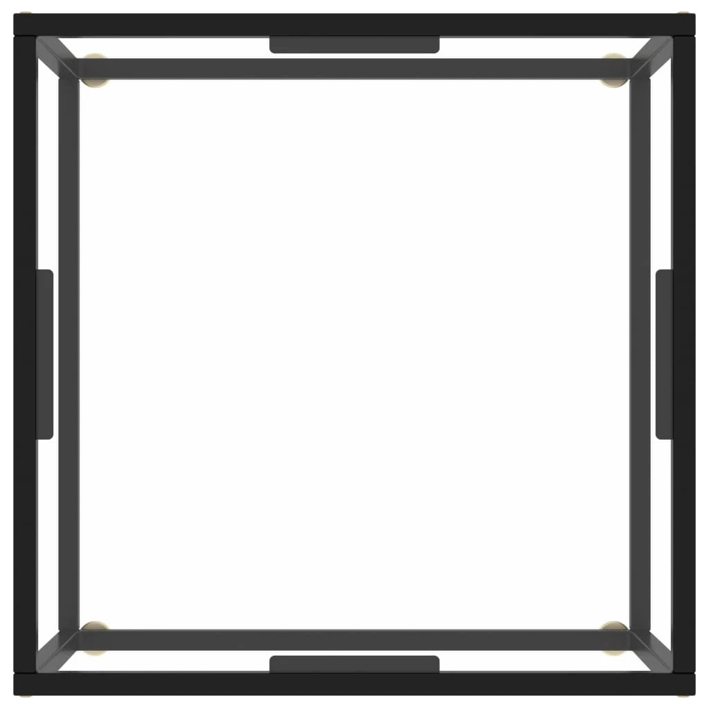 vidaXL vidaXL Coffee Table 60x60x35 cm Tempered Glass Marble Look Durable Black Steel Frame Living Room Decor - Coffee Table