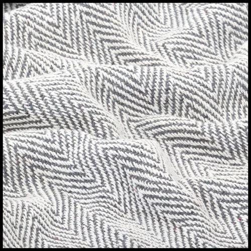 vidaXL Cotton Throw Blanket 125x150 cm Grey with Tassels by vidaXL
