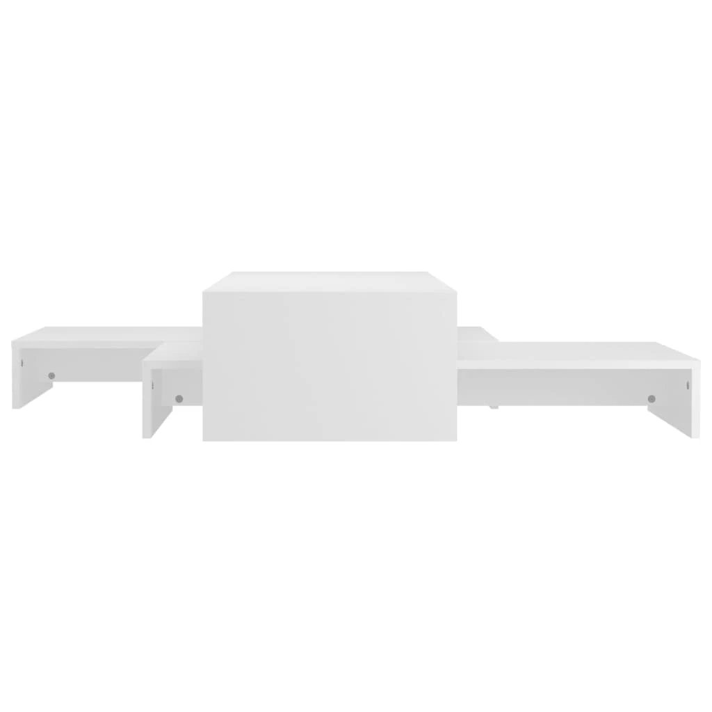 vidaXL vidaXL Nesting Coffee Table Set 100x100x26.5 cm White Engineered Wood Durable Wide Tabletops For Living Room - Nest of Tables