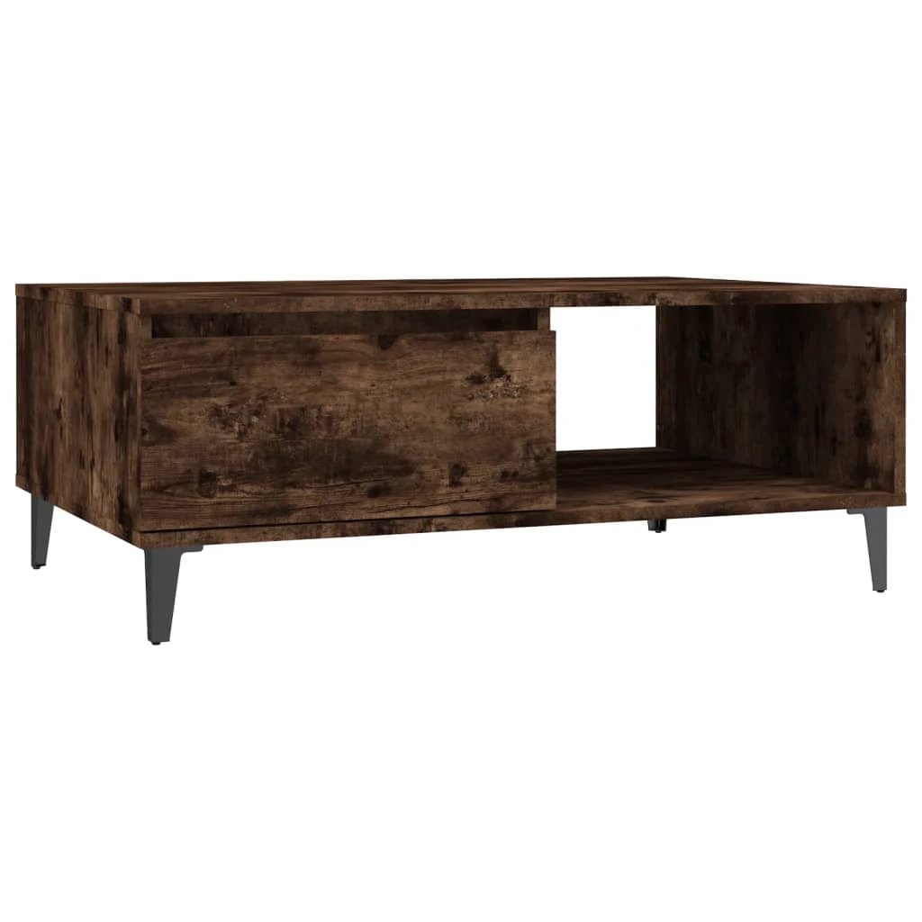 VidaXL Coffee Table 90x60x35 Cm Smoked Oak Engineered Wood For Living Room With Storage Shelf by vidaXL