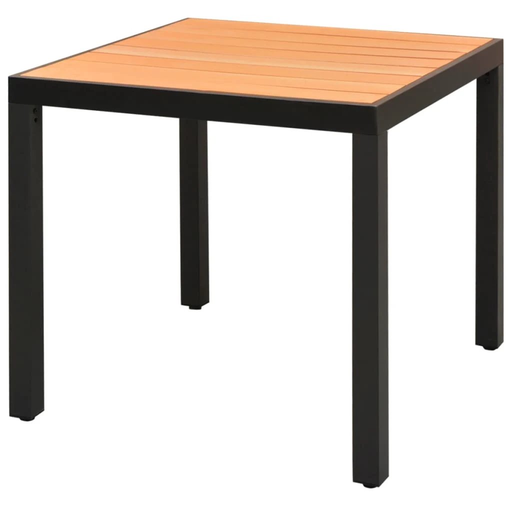 vidaXL Garden Table Brown 80x80x74 cm Aluminium and WPC by vidaXL