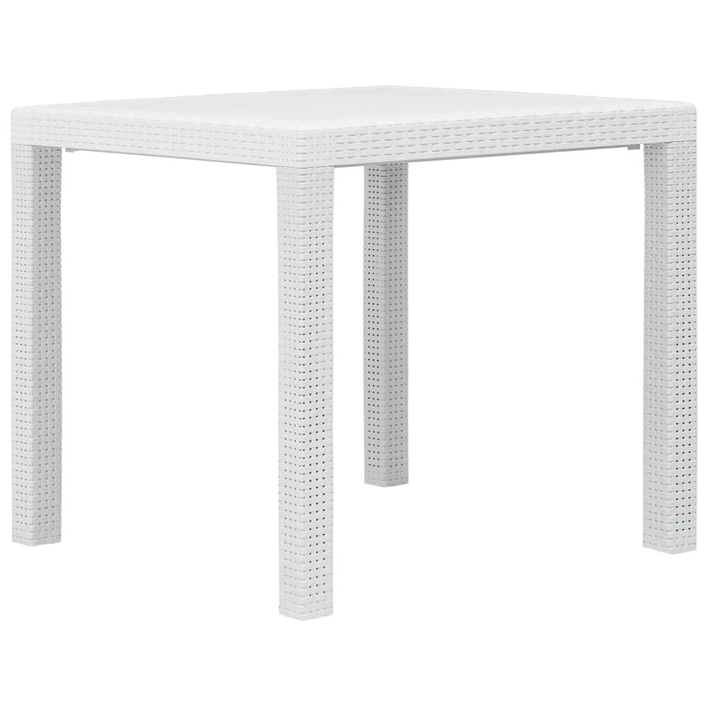 vidaXL vidaXL Garden Table White 79x79x72 cm Plastic Rattan Look - Garden Table