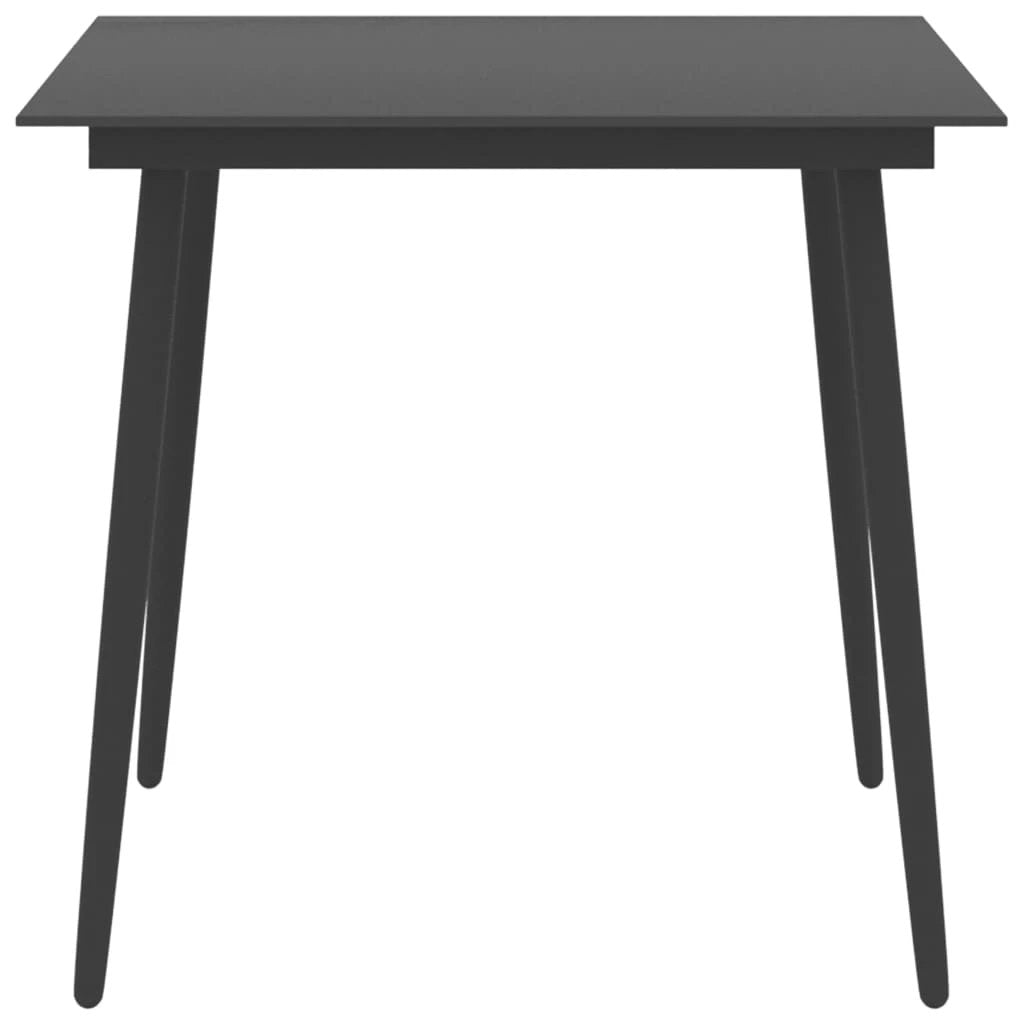 vidaXL VidaXL Garden Dining Table 80x80x74 cm Powder Coated Steel Glass Top Outdoor Patio - Garden Table