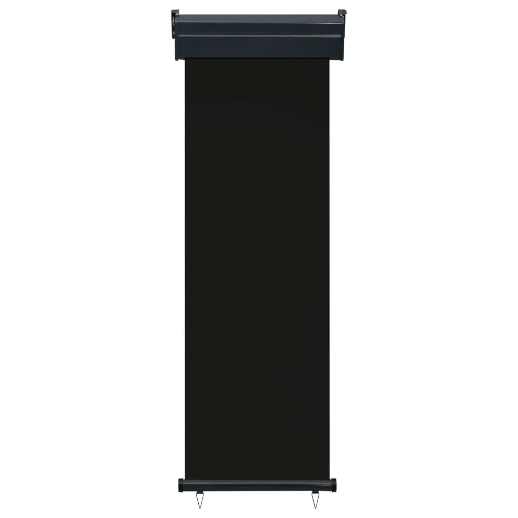 VidaXL Balcony Side Awning 65x250 cm Black UV Resistant Polyester Aluminium Roller Privacy for Balcony by vidaXL