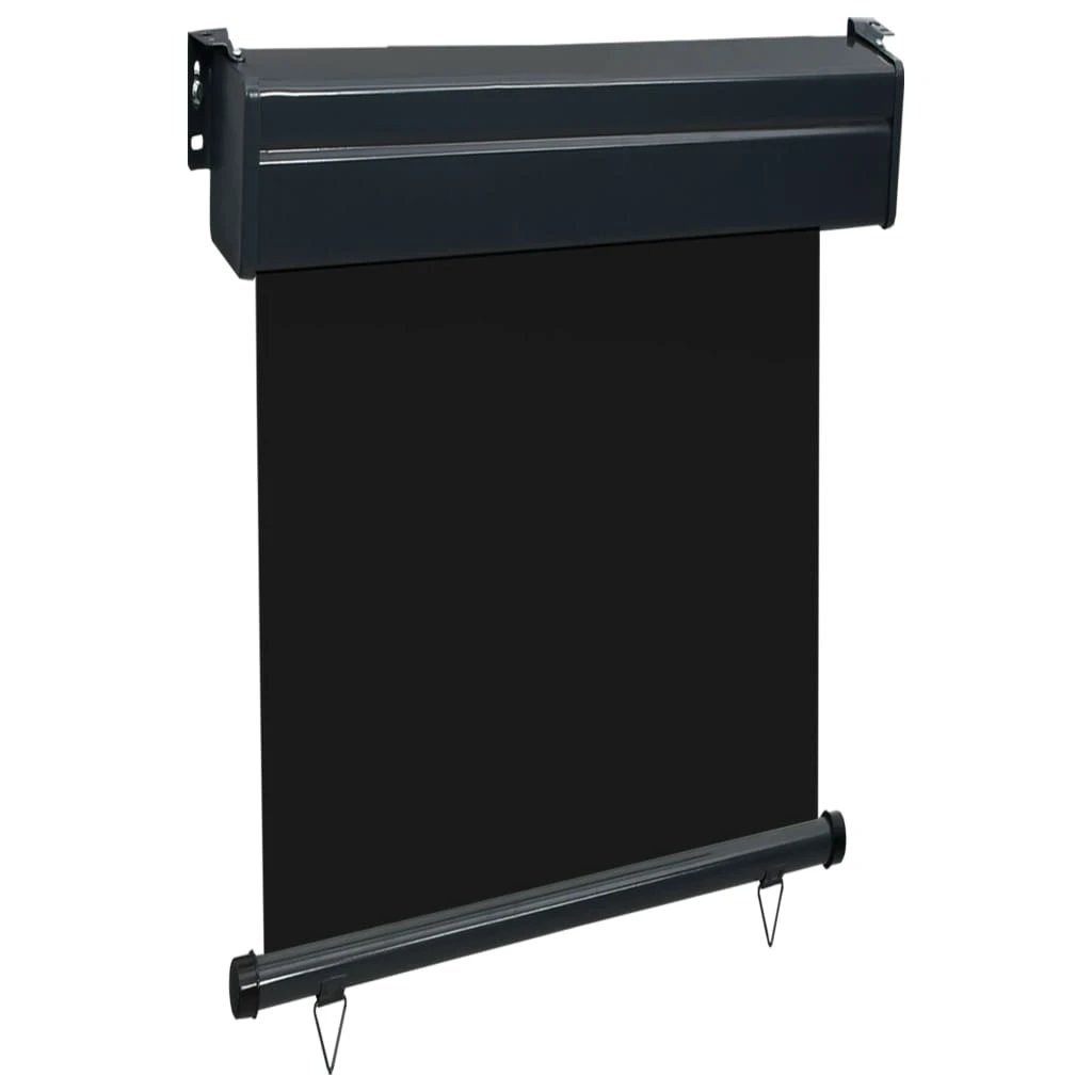 VidaXL Balcony Side Awning 65x250 cm Black UV Resistant Polyester Aluminium Roller Privacy for Balcony by vidaXL