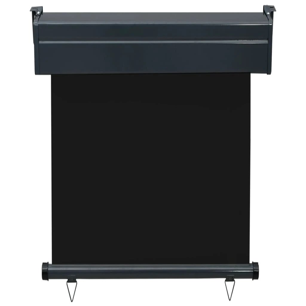 VidaXL Balcony Side Awning 65x250 cm Black UV Resistant Polyester Aluminium Roller Privacy for Balcony by vidaXL