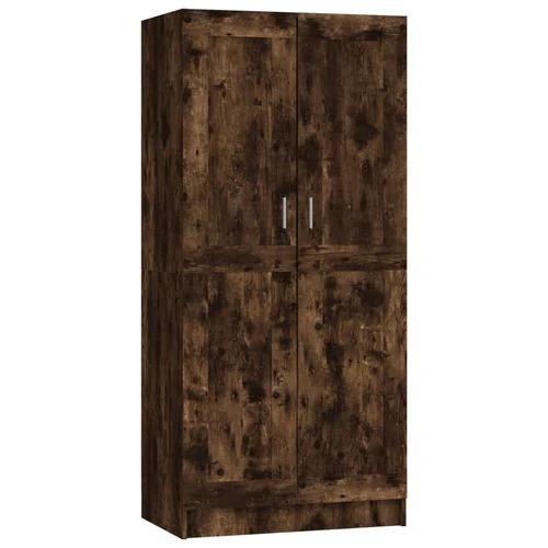 vidaXL vidaXL Engineered Wood Wardrobe 82.5x51.5x180 cm Smoked Oak Finish with Ample Storage for Home Organization - Wardrobe