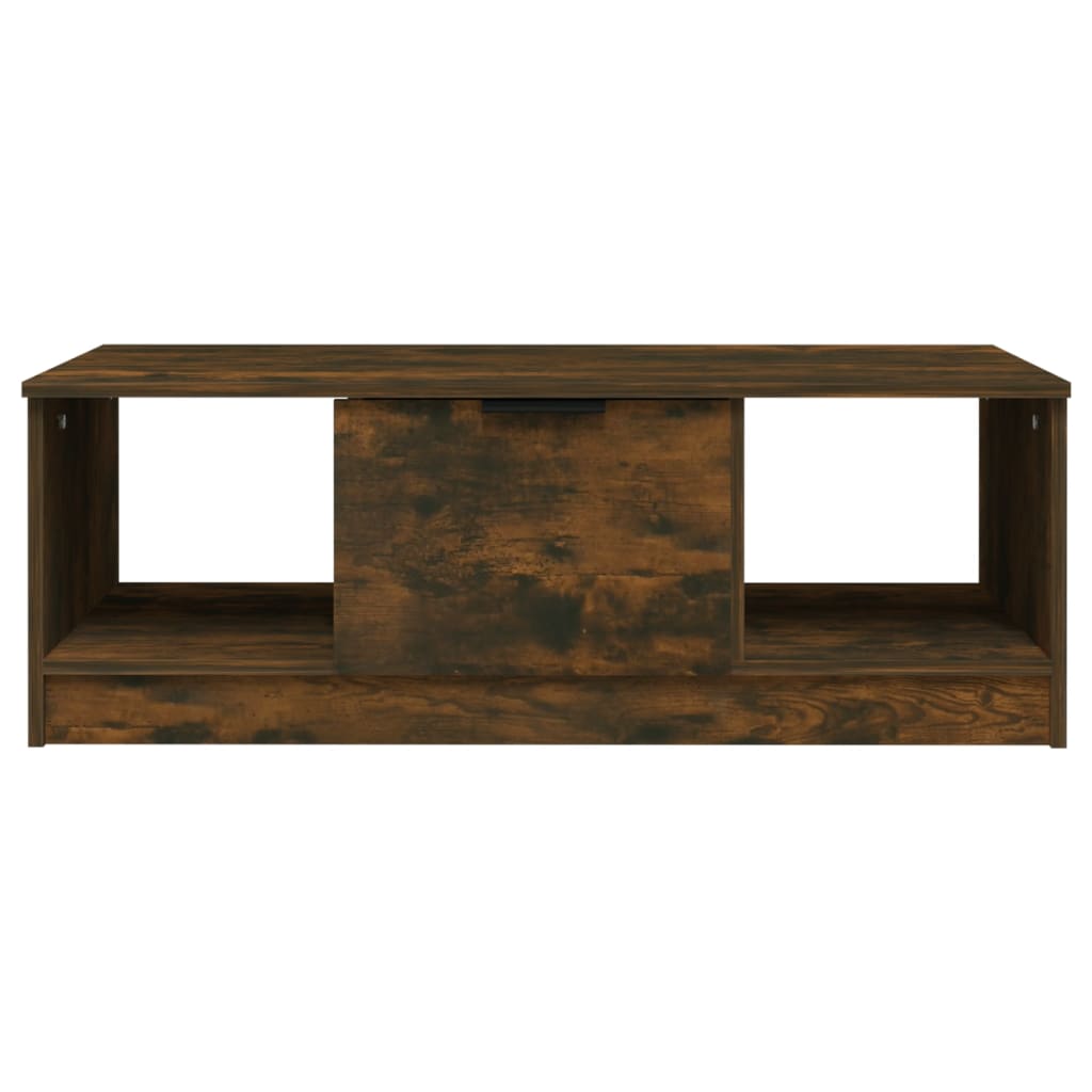 vidaXL VidaXL Coffee Table 102x50x36 cm Three-Compartment Storage Smoked Oak Living Room Decor - Coffee Table