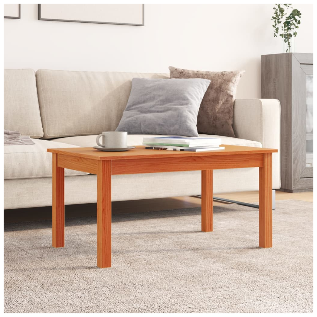 vidaXL vidaXL Coffee Table 80x50x40 Cm Solid Pine Wood With Rustic Wax Finish And Sturdy Frame Living Room Decor - Coffee Table