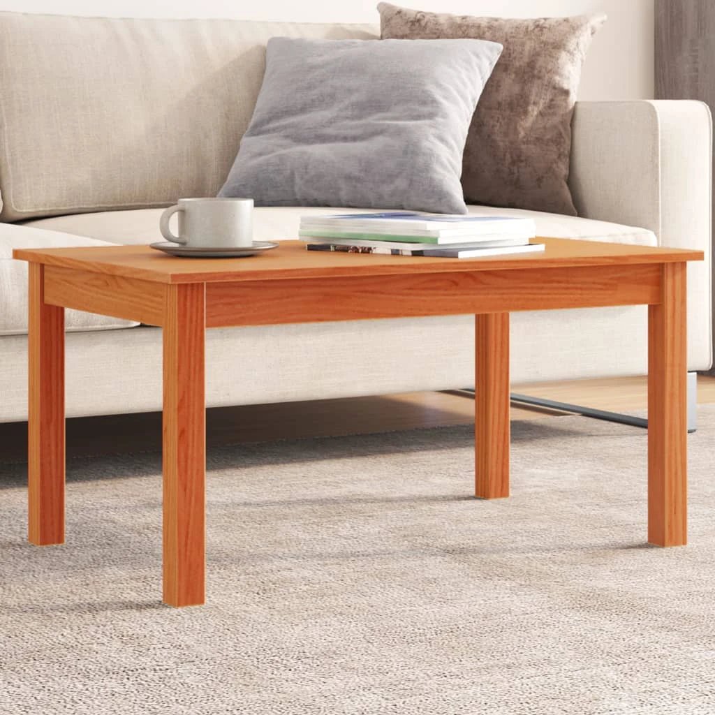 vidaXL vidaXL Coffee Table 80x50x40 Cm Solid Pine Wood With Rustic Wax Finish And Sturdy Frame Living Room Decor - Coffee Table