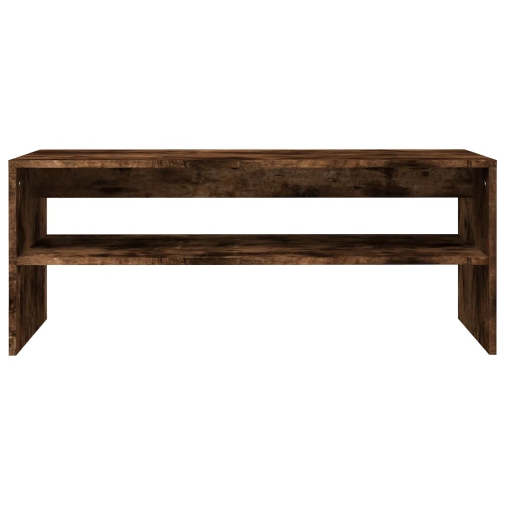 VidaXL Coffee Table 100x40x40 cm Smoked Oak Engineered Wood With Open Shelf Living Room by vidaXL