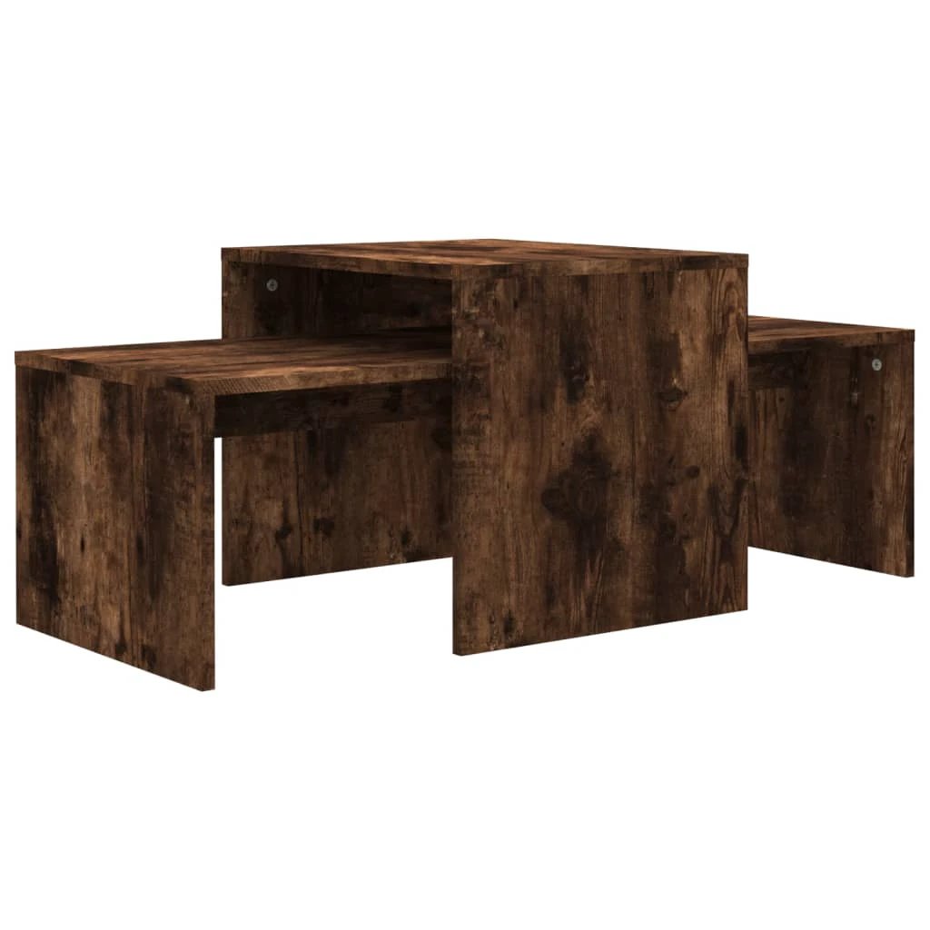 vidaXL vidaXL Coffee Table Set Smoked Oak 100x48x40 cm Engineered Wood Modern Living Room Decor - Coffee Table