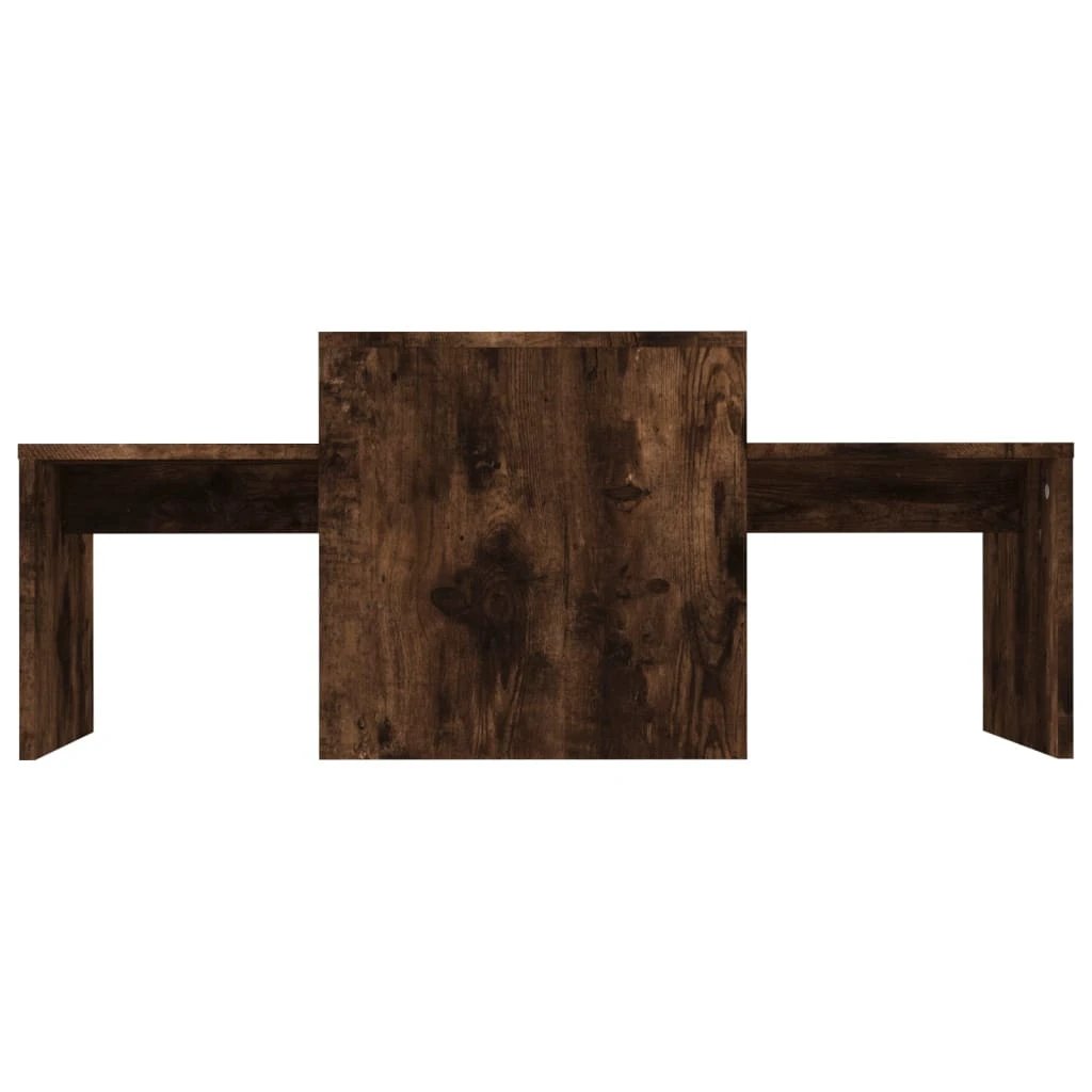 vidaXL vidaXL Coffee Table Set Smoked Oak 100x48x40 cm Engineered Wood Modern Living Room Decor - Coffee Table