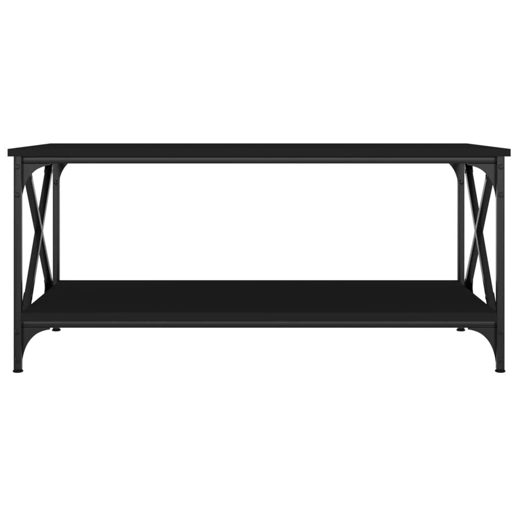 vidaXL VidaXL Coffee Table 100x50x45 Cm Engineered Wood and Iron Black For Living Room Decor - Coffee Table