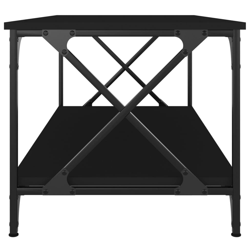 vidaXL VidaXL Coffee Table 100x50x45 Cm Engineered Wood and Iron Black For Living Room Decor - Coffee Table