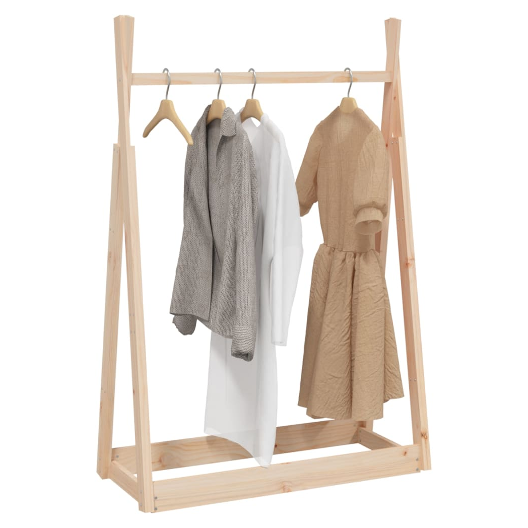 vidaXL VidaXL Clothes Rack 100x45x150 Cm Solid Pine Wood Sturdy Frame For Closet Organization - Wardrobe