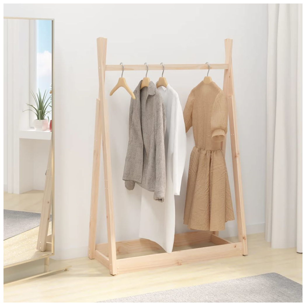 VidaXL Clothes Rack 100x45x150 Cm Solid Pine Wood Sturdy Frame For Closet Organization by vidaXL