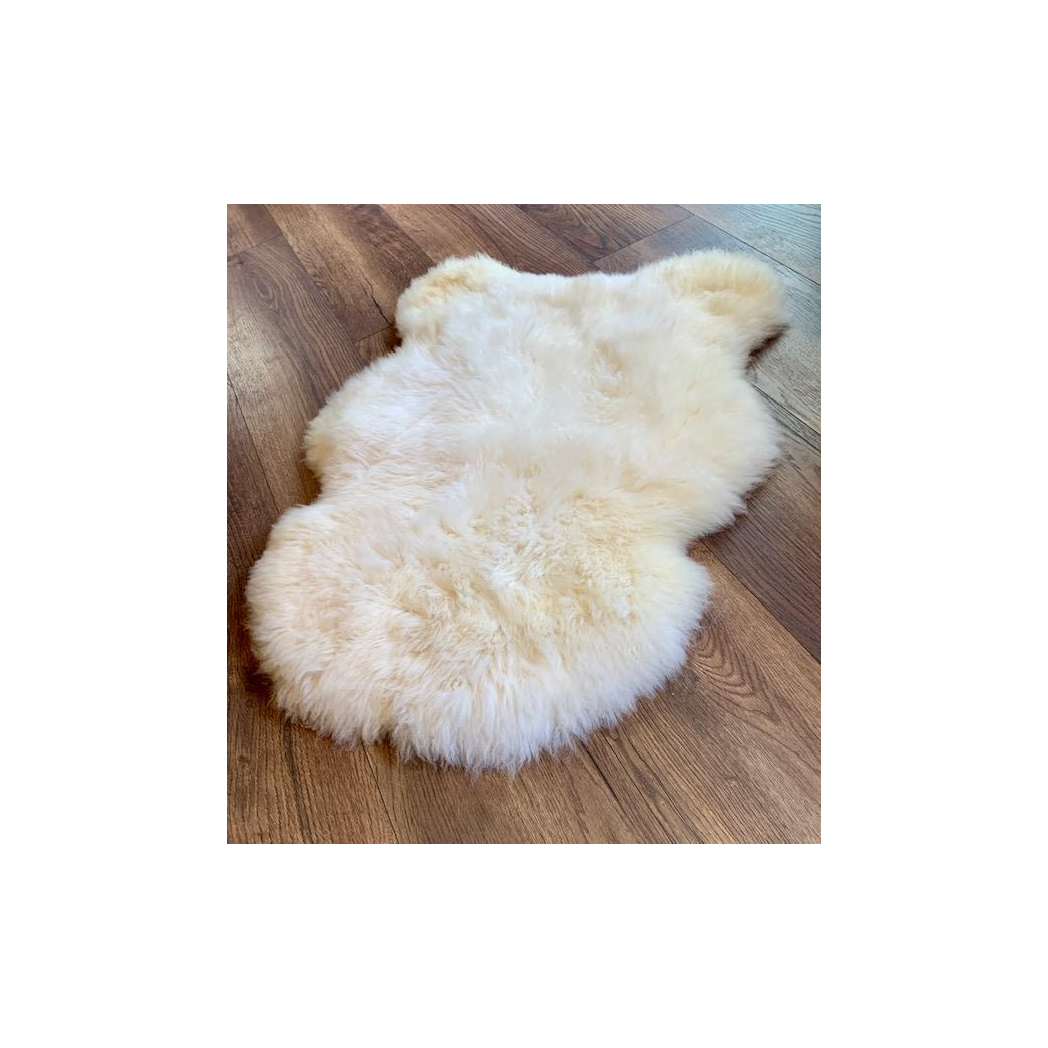 Nordvek Natural Sheepskin Rug Single Pelt - Natural Ivory & Cream Colouring - Rug