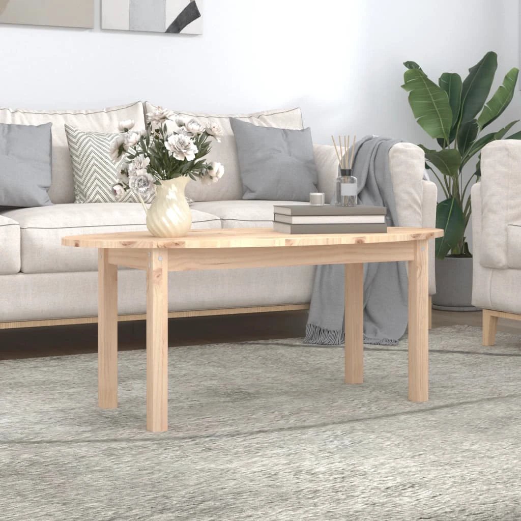 vidaXL vidaXL Coffee Table 110x55x45 cm Solid Pine Wood Rustic Finish For Living Room Decor - Coffee Table