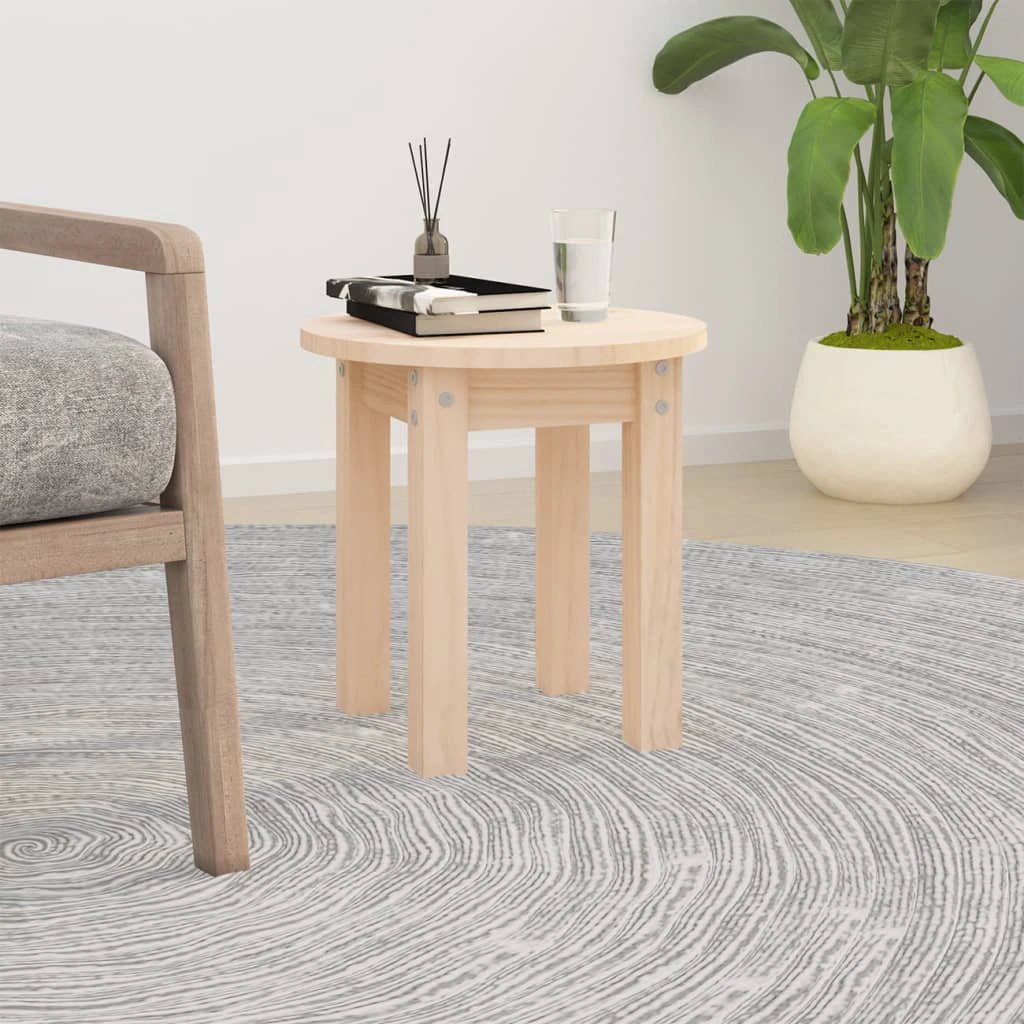 VidaXL Round Coffee Table Diameter 35 Cm Solid Pine Wood For Small Living Rooms Decor by vidaXL
