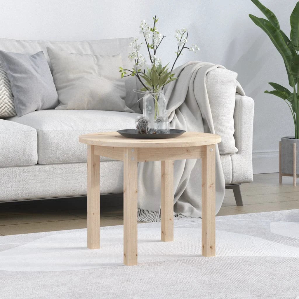 VidaXL Coffee Table 55x45 cm Solid Pine Wood Natural Finish For Living Room Decor by vidaXL