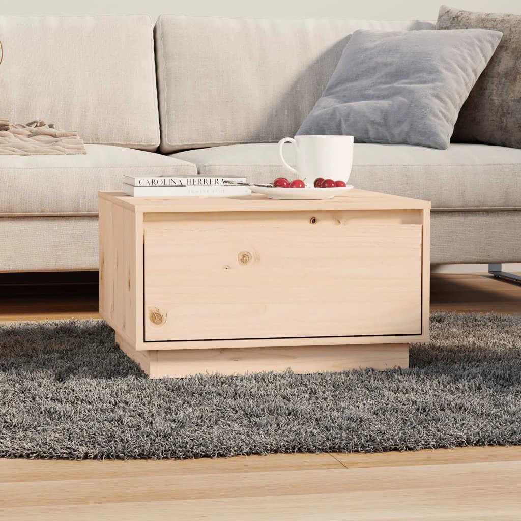 vidaXL VidaXL Coffee Table 55x56x32 cm Solid Pine Wood Large Storage Drawer Living Room - Coffee Table