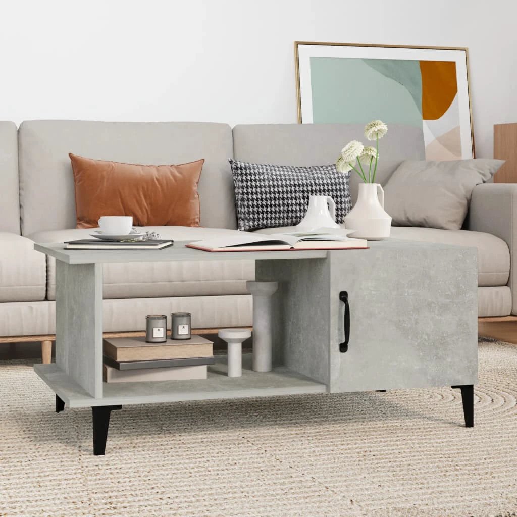 VidaXL Coffee Table 90x50x40 cm Smoked Oak Engineered Wood With Storage Cabinet For Living Room by vidaXL