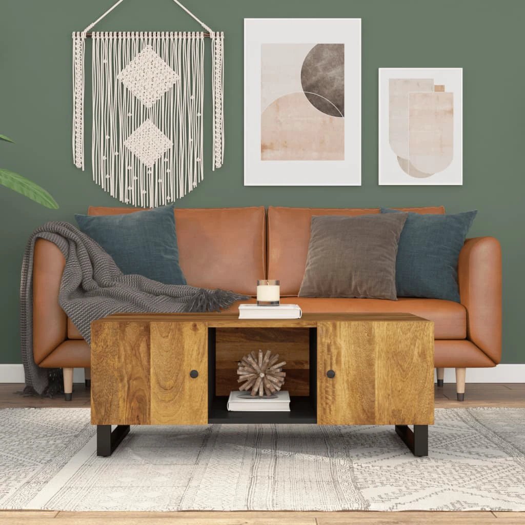 VidaXL Coffee Table 100x54x40 Cm Solid Mango Wood Engineered Wood For Living Room by vidaXL