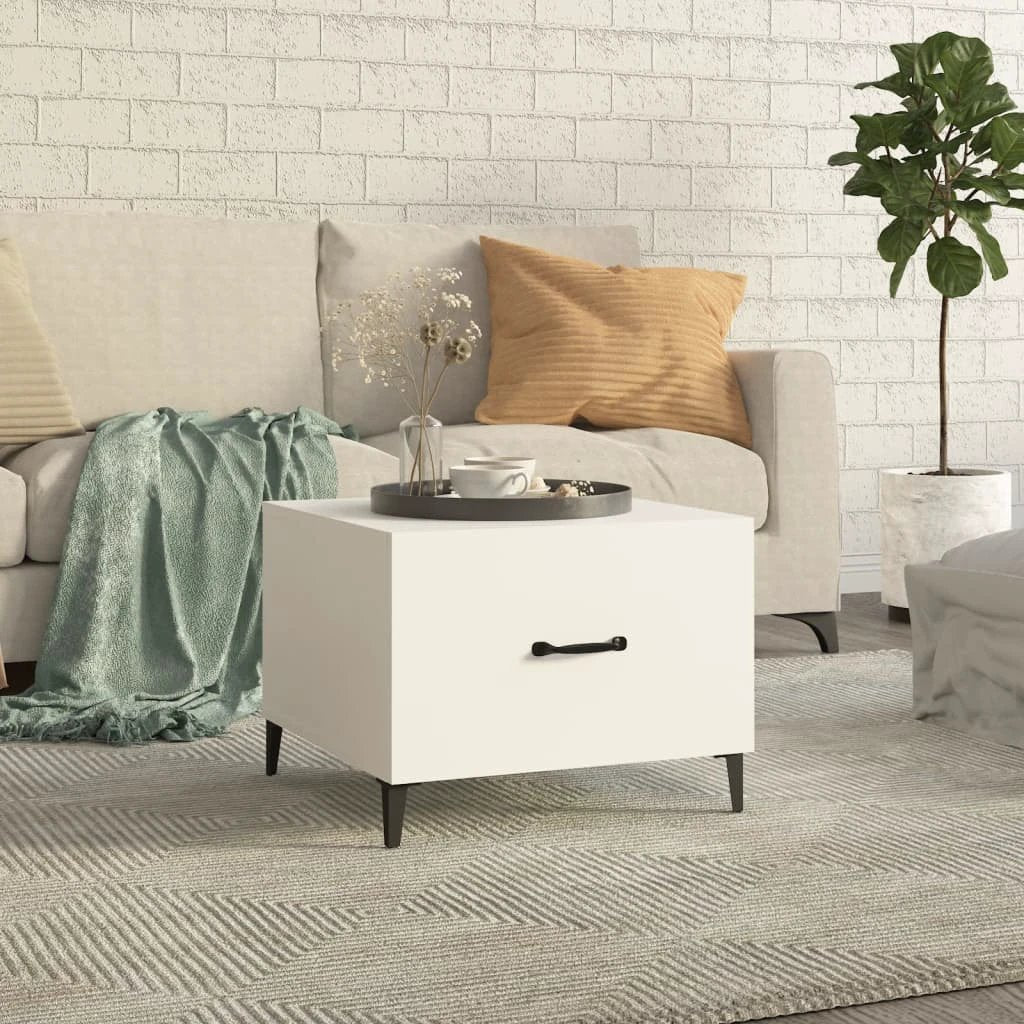 VidaXL Coffee Table 50x50x40 cm Smoked Oak Top With Metal Legs Living Room Decor by vidaXL