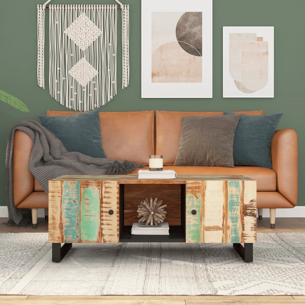 VidaXL Coffee Table 100x54x40 Cm Solid Mango Wood Engineered Wood For Living Room by vidaXL